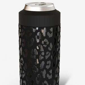 Black Leopard Print Can Cooler